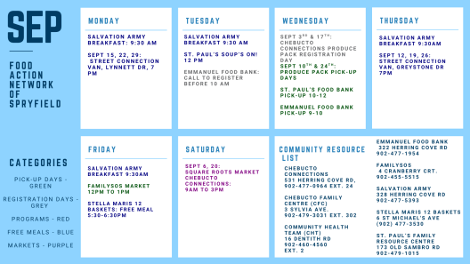 Food Action Network of Spryfield Calendar